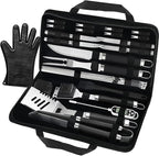 POLIGO 26PCS BBQ Accessories for Outdoor Grill Utensils Set Stainless Steel BBQ Tools Grilling Tools Set for Birthday Fathers Day Dads Presents, Barbecue Accessories Ideal Grilling Gifts for Men Women