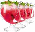 Tlence 4 Pack Straw Wine Glass, 12 OZ Sipping Wine Glasses with Built-in Straw, Creative Tube Cocktail Goblets, Clear Funny Decanter Cups for Juice Ice Cream Champagne Party Glassware Barware