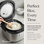 10-Cup Rice Cooker with Steamer Basket | Smart Rice Maker with Easy-to-Clean Nonstick Inner Pot | Delay Timer & Keep Warm Settings | Non-Toxic & BPA-Free | Ideal for Family Meals, Stainless Steel