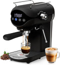 Espresso Machine with Steam Milk Frother Semi Automatic 20 Bar Compact Black with Touch Screen for home Cafetera Espresso, Latte, Cappuccino, Americano, Macchiato