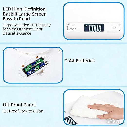 Digital Shipping Scale,Stainless Steel Panel, Accurate Portable Postal Scale for Packages, Small Business,Kitchen, Food, Handmade, Liquids, and Boutique (Red Battery(5kg/1g))