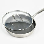 12 IN Glass Lid with Stainless Steel Handle for Frying Pan, Tempered Replacement Cover Compatible for Skillets, Round Cast Iron, Cast Aluminium, Stainless Steel Pans & Pots (297mm-312mm)