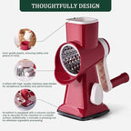 HANSGO Rotary Cheese Grater, Hand Crank Cheese Shredder, 3 Metal Blades & Cleaning Brush, Non-slip Suction Base, Labor-Saving Handle, Kitchen Gadgets for Vegetable, Nuts, Gifts for Women