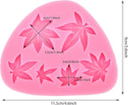 2 Pieces Weed Leaf Cake Fondant Mold Pot Leaves Silicone Mold for Weed Leaf Theme Cake Decoration, Chocolate Candy Polymer Clay Cookie Sugar Craft (Rose Red)