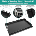 25"x16" Nonstick Coating Griddle for Gas Grill, Universal Griddle Insert for Gas Stove/Gas Grill/Electric/Charcoal, Flat Top Plate for Outdoor Cooking and Camping Grilling