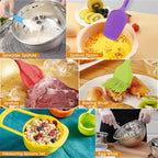 CHAREADA Mixing Bowls with Airtight Lids, 18pcs Stainless Steel Nesting Mixing Bowls Set Non-slip Silicone Bottom, Size 4.5, 3.6, 2.7, 2.1, 1.7, 1.1, 0.7 qt, Fit for Mixing & Serving(Colorful)