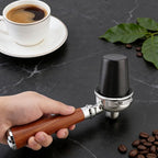Coffee Dosing Cup 58mm, Stainless Steel Espresso coffee Dosing Cup, Coffee Powder Feeder Part coffee Grinder Powder cup Compatible (1, Black, 58mm)