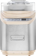 Cuisinart ICE-70CRM 2-Quart Cool Creations Ice Cream, Frozen Yogurt, Gelato and Sorbet Maker, LCD Screen with Countdown Timer, Makes Frozen Treats in 20-Minutes or Less, Cream