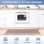 StepRite 4/5 Inch Thick Kitchen Mat Anti Fatigue Mat Kitchen Rugs Kitchen Decor Non-Slip, Stain & Water Resistant, Kitchen Mats Desk Mat for Kitchen, Office, Workshop, Khaki, 17'' x 47''