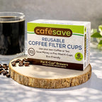 Perfect Pod Cafe Save 1-Stream Reusable K Cup Pod Coffee Filters - Refillable Coffee Pod Capsules with Built-In, Integrated Mesh Strainer for use with Keurig & Select Single Cup Coffee Makers, 6-Pack