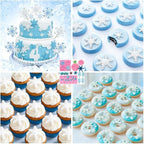 4 Pieces 3D Snowflake Silicone Mold Winter Snowflake Fondant Silicone Mold for Cake Cupcake Decoration Polymer Clay Crafting Projects