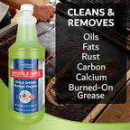 Griddle-Whiz Grill & Griddle Cleaner (4-Pack) | Removes Grease, Food Residue, Burnt On Organics | High Heat Flat Top Grill Cleaner, Food Contact Surface | Non-Caustic Formula by FryOilSaver (32oz)