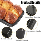 QTLCOHD 6 Pack 6" x 3" Bread Loaf Pans, Non stick Carbon Steel Bread Pans for Baking Homemade Bread