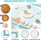 Non-Stick Silicone Pastry Mat, Silicone Baking Mat - Dough Mat for Rolling, Silicone Mat for Baking Cookies Macarons Bread, Extra Large 26 x 16 Inch