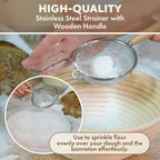 Banneton Bread Proofing Basket Set of 2 Sourdough Starter Kit with 9- Inch Round Baskets Fermentation Proofing Bowls Artisan Sourdough Bread Baking Supplies with Tools Liners and Linen Bag