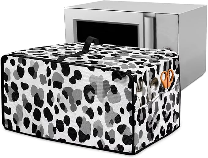 Leopard Print Toaster Oven Dust Cover, Heat-Resistant Case for Toaster Oven, Heavy Duty Washable Dust Cover Fit Most Small Appliance, (Medium-16.1*19.71*10 inches)