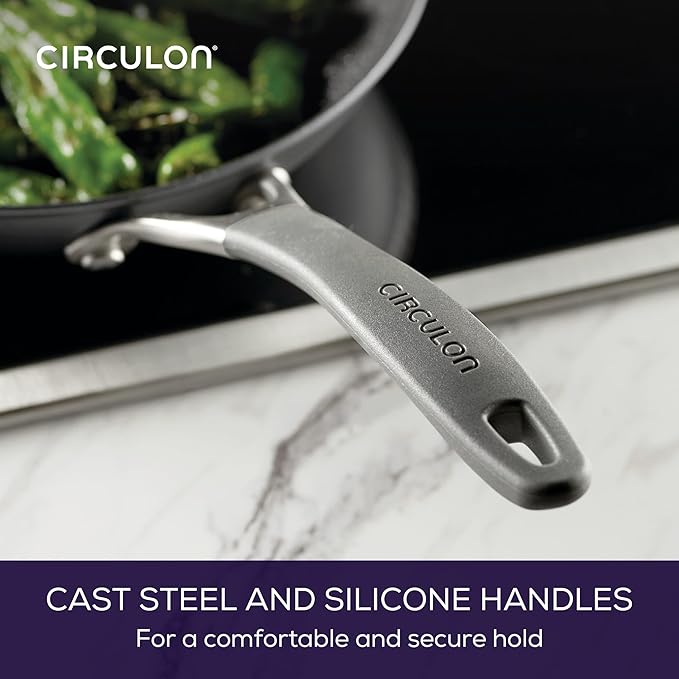 Circulon A1 Series with ScratchDefense Nonstick Induction Frying Pan Set, 6-Piece Cooking Pans Set, Induction Cookware, Graphite