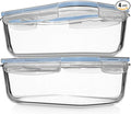Razab 4 PC 1860ml / 63 Oz / 8 Cups Large Glass Food Storage Containers with Lids - Glass Meal Prep Containers for Roasting & Storing Leftover, Lunch Container with Lids, Microwave & Oven Safe