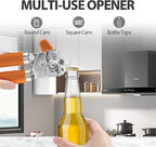 Safring Can Opener Manual, Heavy Duty Handheld Strong Can Opener with Soft Touch Handle, Sharp Blade Smooth Edge, Can Openers with Multifunctional Bottle Opener, Orange