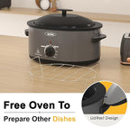8 Quart Roaster Oven with Self-Basting Lid, with Removable Roasting Rack, Turkey Defrost & Warm Function, Adjustable Temperature for Use as a Slow Cooker, Stainless Steel, Grey