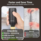 Electric Wine saver pump with 6 wine stoppers vacuum, wine preserver keep Your Wine Fresh for up to 10 Days, USB-C Rechargeable, 1 Pump 6 Stoppers Best Gifts for Wine Lovers, Black