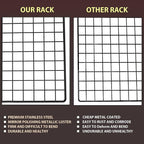 BRIOUT Cooling Rack for Baking, 16x10 Inches Baking Rack, Thick Wire Cookie Rack for Cooking, Roasting, Grilling, Drying, Oven Safe, Fits Half Sheet Pan, Black