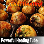 Takoyaki Maker Commercial Ebelskiver Pan 56 Holes Electric Grill Machine for Aebleskiver, Cake Pops, Pancake Balls, Donut Holes, 4000W, 220V