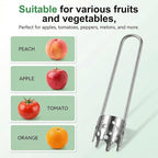 3 PCS Red Bell Pepper Seed Corer Fruit and Vegetable Corer Tool Stainless Steel Practical Kitchen Gadgets Universal Multifunctional Core Remover for Pepper Apple Pineapple Pear Easy Clean