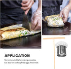 ARTIBETTER Stainless Steel Pancake Oil Wiper Basting Oil Applicator with Handle Pancake Making Kitchen Accessory and Grilling Sturdy Cooking Tool Set
