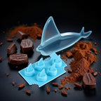 Blue Silicone Ice Cube Trays For Freezer Shark Fin Shape Ice Cube Tray,Novelty Silicone Diy Mould Shark Fin Chocolate Jello Mould Mold Ice Cube Specialty Tools and Gadgets Ice Cube Molds and Trays
