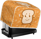 JEOCODY 2 Slice Toaster Cover With Cute Butter Bread Print - Quilted Fabric Dust-Proof and Fingerprint Protection for Kitchen Small Appliance
