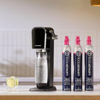 SodaStream Art Sparkling Water Maker Bundle in Black, with 3-Pack CO2 and Carbonating Bottle