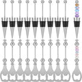 20 Pcs Beadable Wine Stoppers and Beer Openers Bulk, Reusable Alloy Decorative Bottle Stopper, DIY Craft Beer Opener Set for Spring, Summer, Fall, Halloween, Christmas, Party Favor Gifts