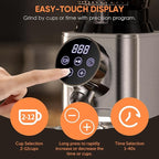BioloMix Conical Burr Coffee Grinder Electric, Espresso Coffee Grinder with 30 Precise Settings for 1-12 Cups with LCD Screen Display (CG210)
