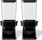Cereal Dispenser Countertop, 5L Kitchen Organization Cereal Containers Storage, Desktop Candy Dispenser Plastic Cereal Dispenser, Snack Containers Can Hold Granola, Dry Food, nut, Grain (Black, 2Pc)