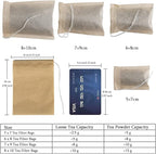 NEPAK 600 Pcs Disposable Tea Filter Bags for Loose Tea,Drawstring Empty Bag for Loose Leaf Tea,with 100% Natural Unbleached Paper(3.15 x 3.94 inch)