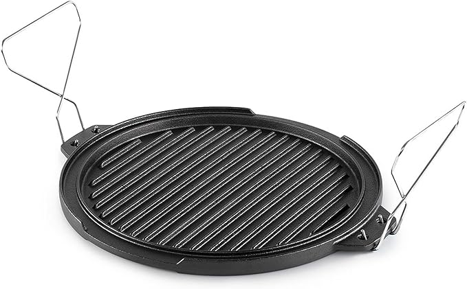 GSI Outdoors 60604 Guidecast Round Griddle, Dual-Sided Cast Iron Griddle/Grill Pan, 12-Inch