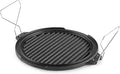 GSI Outdoors 60604 Guidecast Round Griddle, Dual-Sided Cast Iron Griddle/Grill Pan, 12-Inch