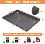 7524 Griddle Insert for Weber Genesis 300 Series E310 S310 E320 S320 S330 E330 EP310 EP320 EP330, Full Size Griddle with Handle, for Weber Grill Replacement Parts, Carbon Steel