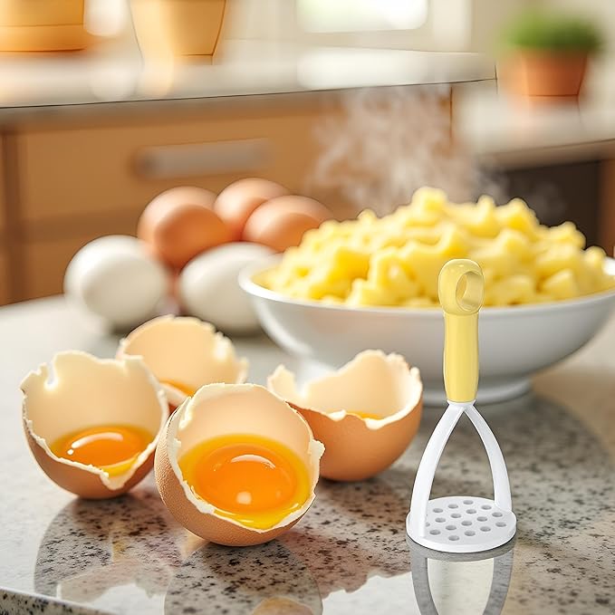 1Pc Random Color Manual Silicone Potato Masher, Cooking Utensils Masher, Mini Potato Masher for Non-Stick Cookware，Potato Mashers，Fruit and Vegetable Tools