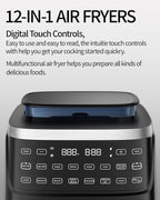 Steam Air Fryer, Self Cleaning Smart Air Fryers, with Visible Window, 1700W High Power Airfryer, 7.5 QT for Family of 4-6, Whisper Quiet Technology, 12-in-1Presets, Dishwasher Safe Non Stick Basket