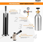 ROVSUN BF-152 Full Size 5.4 Cu.Ft, Beer Kegerator with CO2 Tank Included, Draft Beer Dispenser for Home Bar, 152L Beverage Refrigerator Direct Cool, Metal Cabinet, Single Tap, Silver