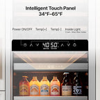 Ca'Lefort 24 Inch Wine & Beverage Refrigerator - 112 Can + 40 Bottle Dual Zone 34-65°F Cooler, 7 Adjustable Shelves & 3 LED Lights, Energy Star Certified Built-in/Freestanding for Home/Bar/Kitchen