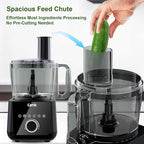 Camic Food Processor, 600W, Shredding and Slicing, French Fries Cutter, Kneading, Meat and Vegetable Chopping, Ice Crushing, 6 Presets, Easy to Operate and Clean for Home Use (Standard Version)