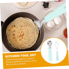 LABRIMP 9-piece Kitchen Gadgets Set Teal Kitchen Accessories Non Stick Cooking Tools Plastic Handle Utensil Set Baking Utensil Set Cooking Utensils