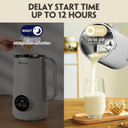 8 in 1 Nut Milk Maker Machine, 35oz（1L） Automatic Soy Bean Milk Maker with 10 Blades, Homemade Almond/Oat/Nut/Juice, Plant-Based Milk Blender, 12H Delay, Self-Cleaning, 2H Keep Warm and Boil Water