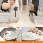 HULISEN Pastry Cutter, Dough Blender, 3 Cup Flour Sifter and Biscuit Cutter, Stainless Steel Dough Cutter, Professional Baking Dough Tools for Cooking Cookies and Donuts(4 Pcs/Set)