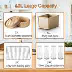 40L Bread Proofer, Kitchen Dough Yogurt Bread Proofing Box with Adjustable Temperature, Removable Electric Dough Proofer, Timing and Humidity Control for Even Fermentation