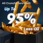 Fullwill 6QT Air Fryer with Viewing Window,12-in-1 Multi-Function Air Fry,Roast,Bake, Dehydrate, Fries,Nonstick and Dishwasher-Safe Basket,Family&friends Party,Max 400℉ Crisping 1700W,Blue
