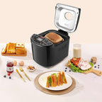 VEVOR Bread Maker, 19-in-1 2LB Dough Machine, Nonstick Ceramic Pan Automatic Breadmaker with Gluten Free Setting, Whole Wheat Bread Making, Digital, Programmable, 3 Loaf Sizes, 3 Crust Colors
